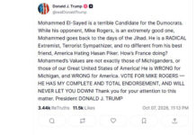 President Trump calls Abdul El-Sayed ‘Mohammed,’ post labeled racist