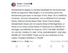 President Trump calls Abdul El-Sayed ‘Mohammed,’ post labeled racist