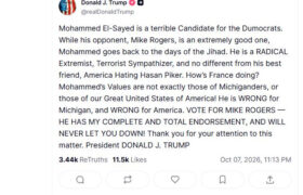 President Trump calls Abdul El-Sayed ‘Mohammed,’ post labeled racist