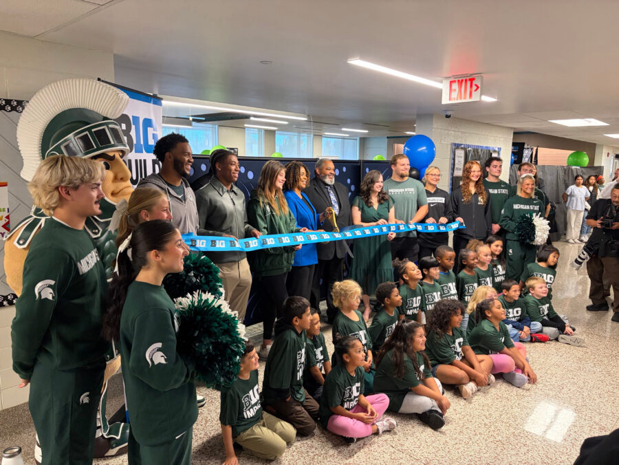 MSU athletes, Big Ten cut ribbon on $50K donation to Lansing school
