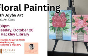 Learn floral painting with Jaylei Art at the Hackley Library