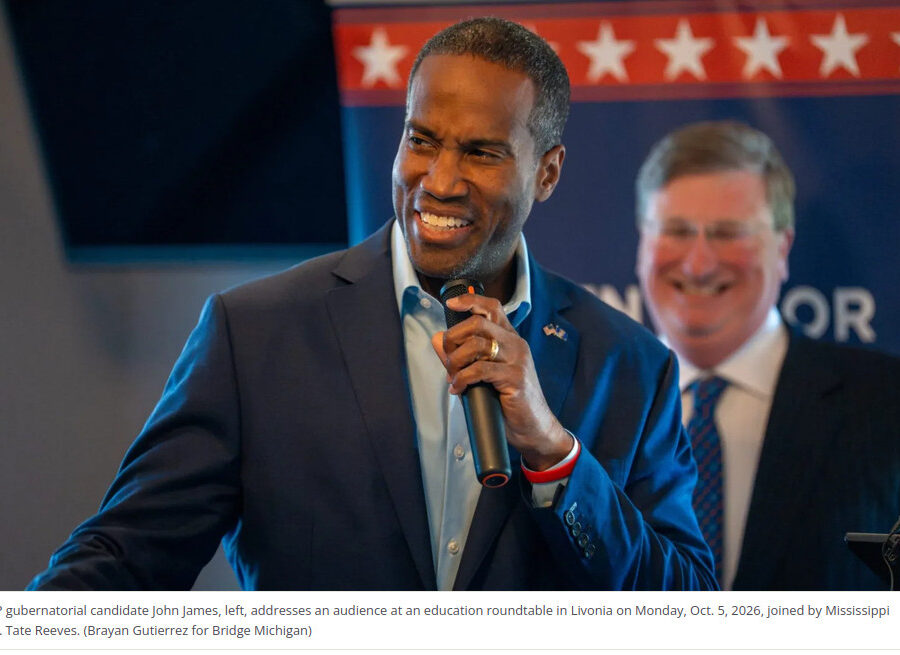 John James vows to boost Michigan literacy, teacher pay