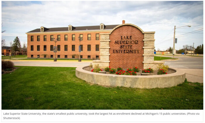 University enrollment drops 2% in Michigan, first drop in three years